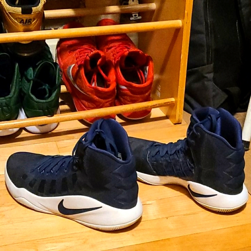 Blue/white Nike Zoom with lime green inner soles S